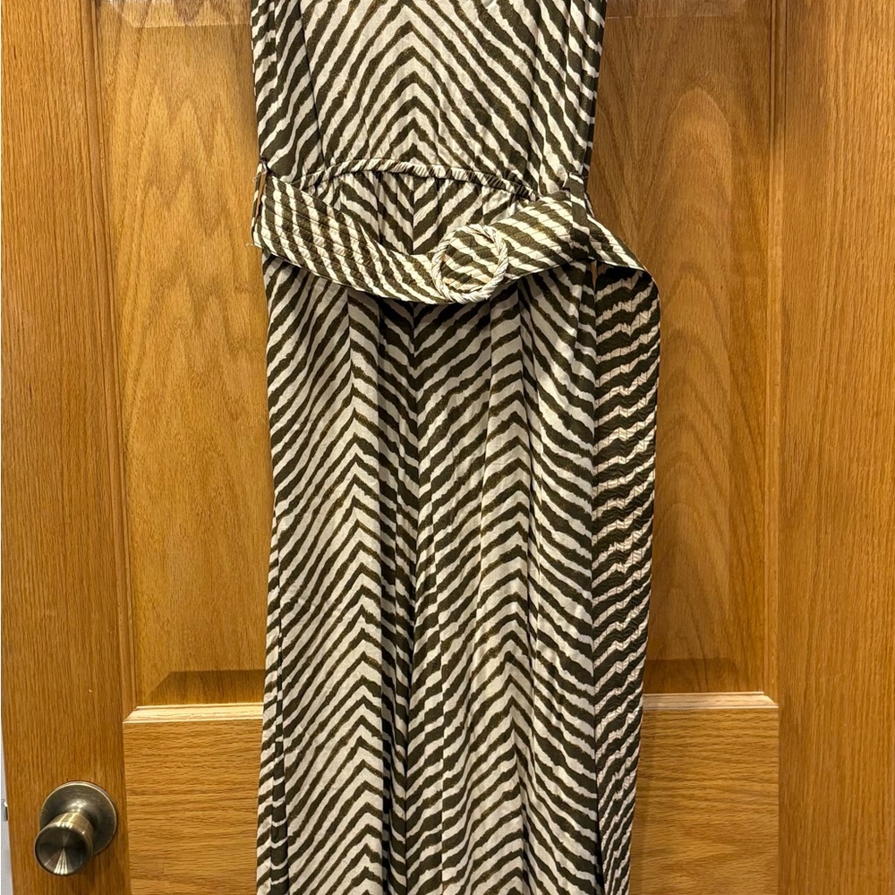 Ollari Black and Cream Print Jumpsuit